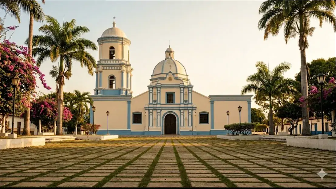 Facade of the Inmaculada Concepción Church of El Tocuyo with its two symmetrical towers